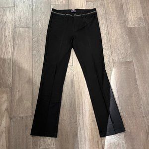 EUC NYDJ Black Faux Leather Accent Ponte Straight Trouser Pants - 8